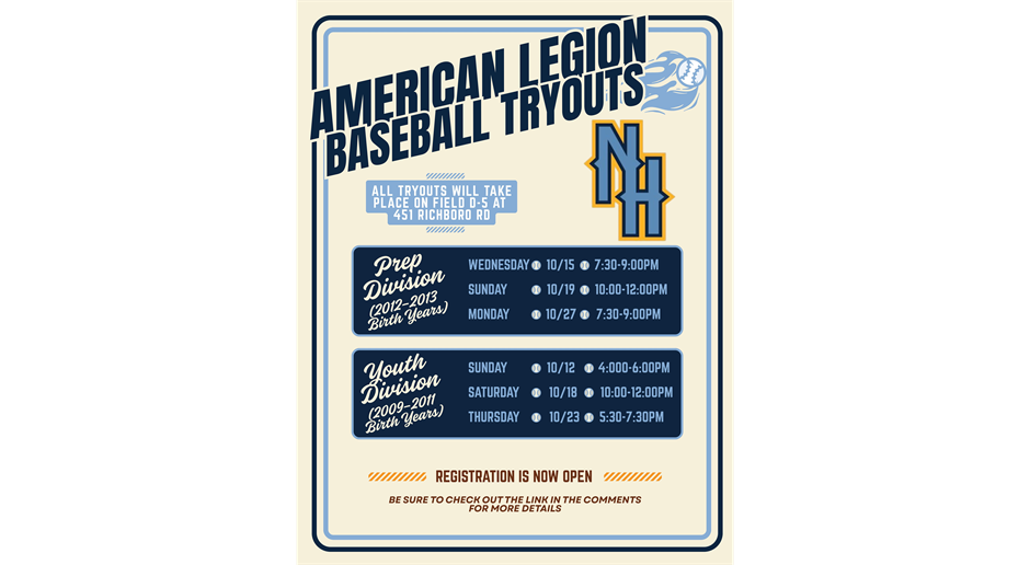 2026 American Legion Baseball Tryouts